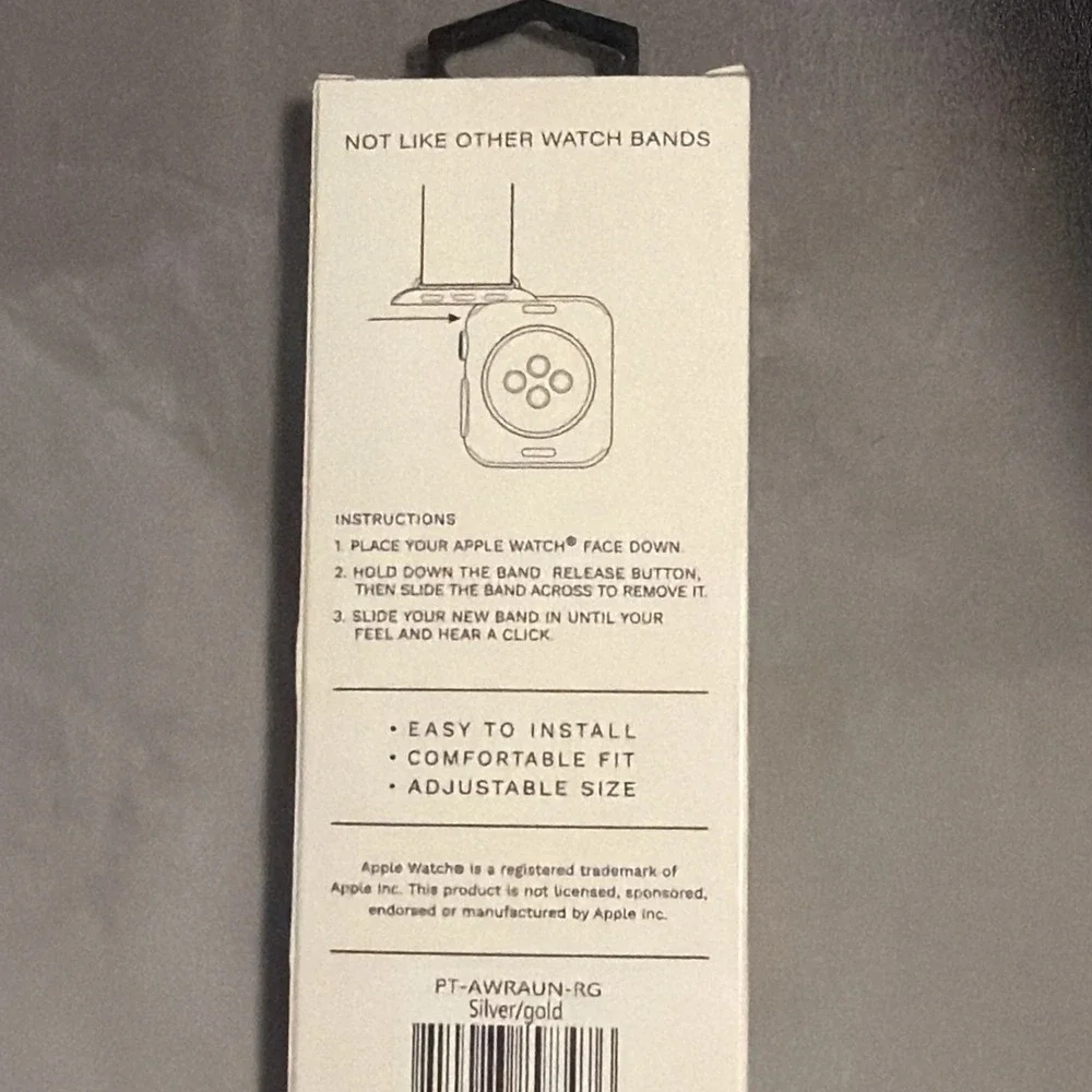 Posh Tech Sloan Skinny Stainless Steel Band for Apple Watch - Silver/Gold